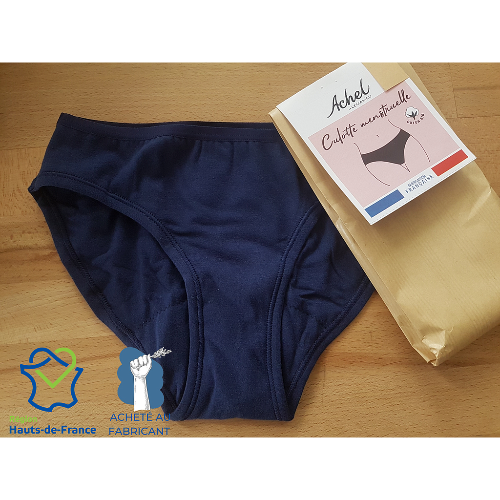Culotte menstruelle bleue Taille XXS