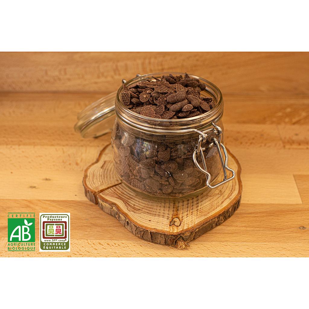 Mini-gouttes noir 62% sans beurre de cacao Bio 100g