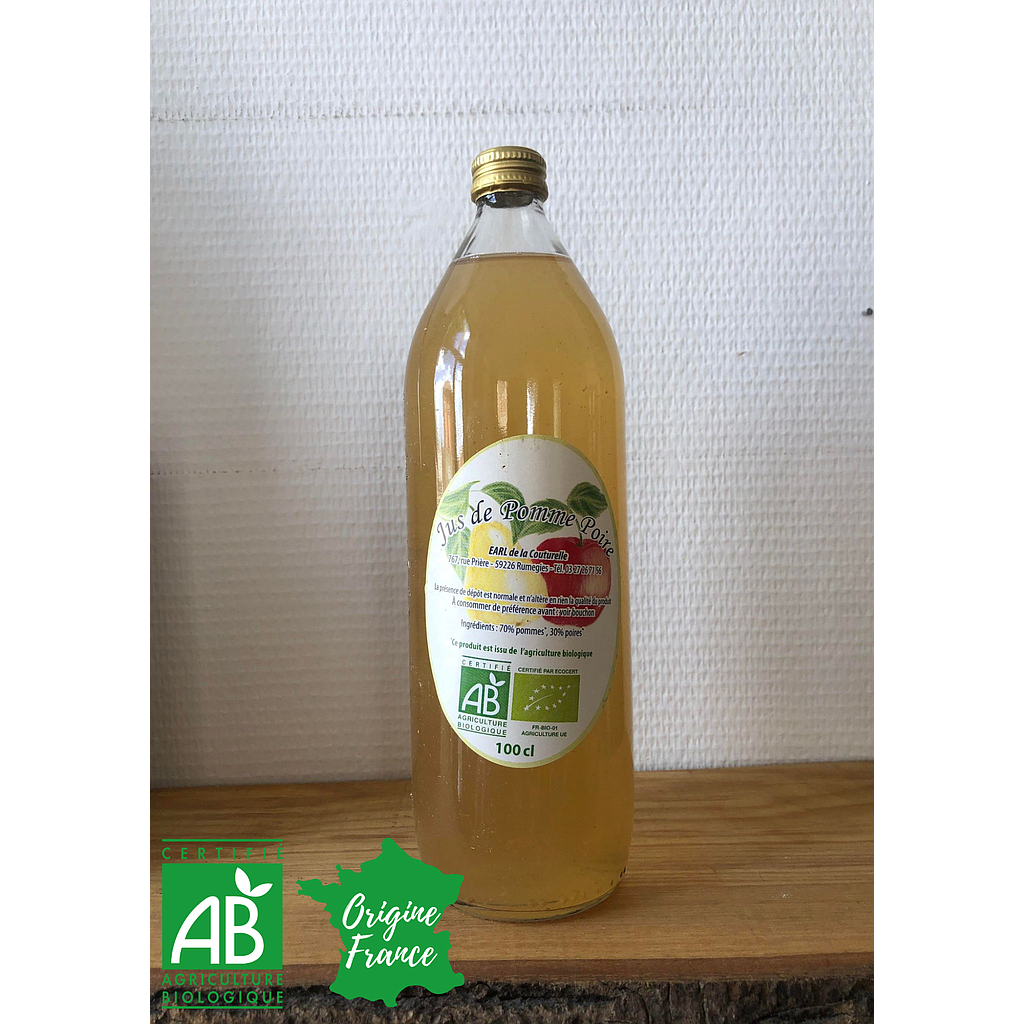 Jus de pomme poire bio et local 1L