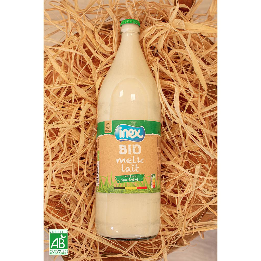Lait demi écrémé 1L UHT Bio bouteille consignée