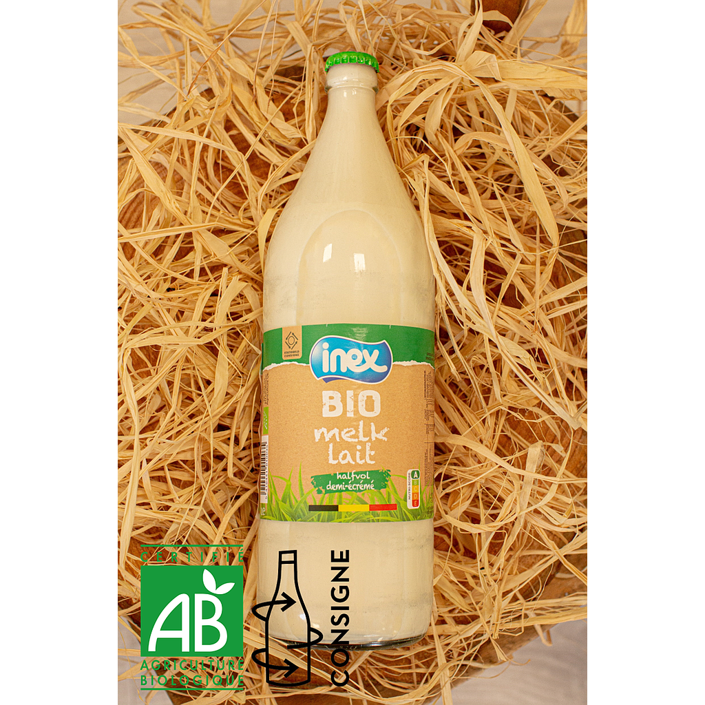 Lait demi écrémé Bio 1L + Bouteille consignée
