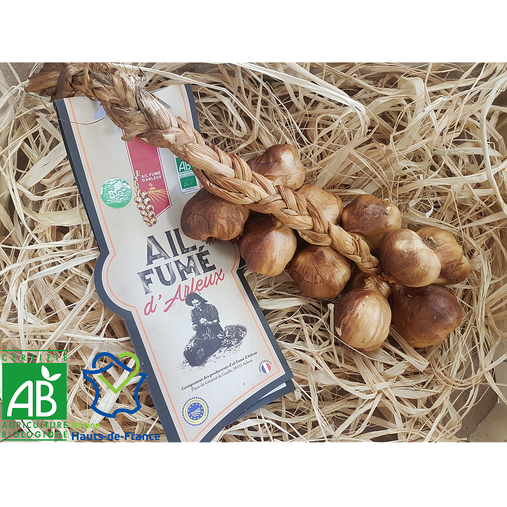 Ail fumé d'Arleux IGP tresse 11 têtes Bio