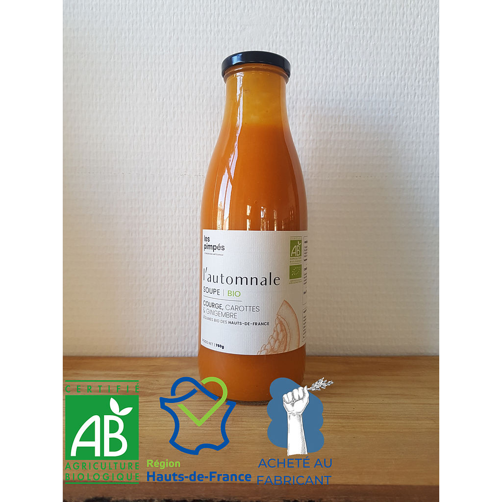 Soupe potimarron chataigne Bio Les potagers de Babette 75cl