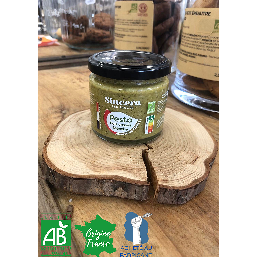 Pesto Pois cassés menthe Bio Sincera 170g
