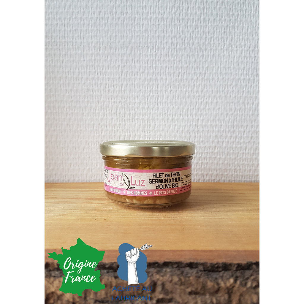 Filet de thon germon à l'huile d'olive Bio Jean de Luz 140g
