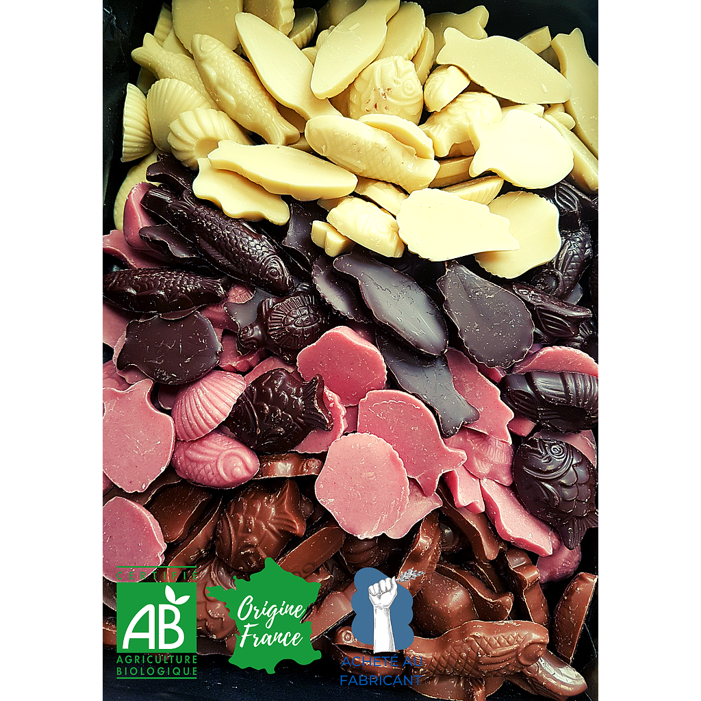 Friture Chocolat 3 couleurs Bio 50g