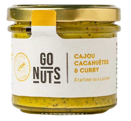 Tartinable cajou cacahuètes curry Bio Go Nuts 100g