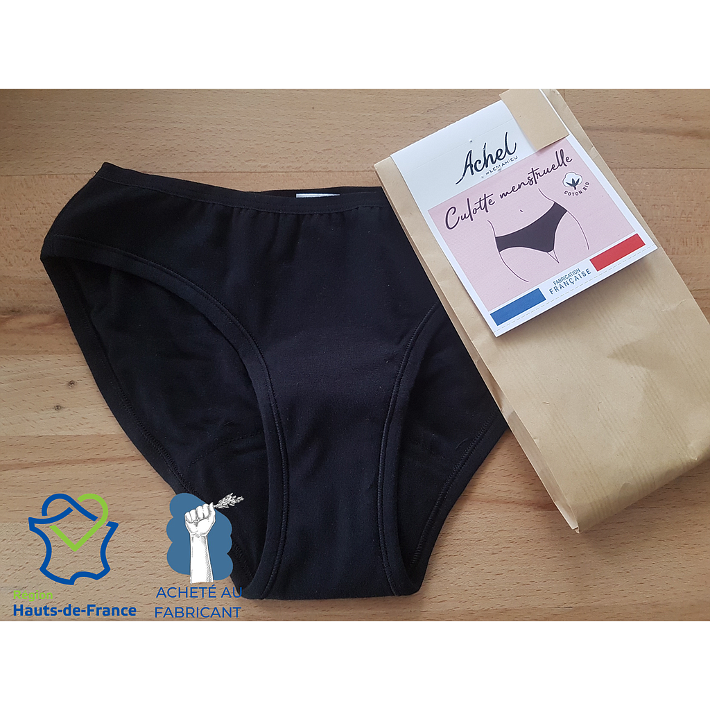 Culotte menstruelle noire Taille S